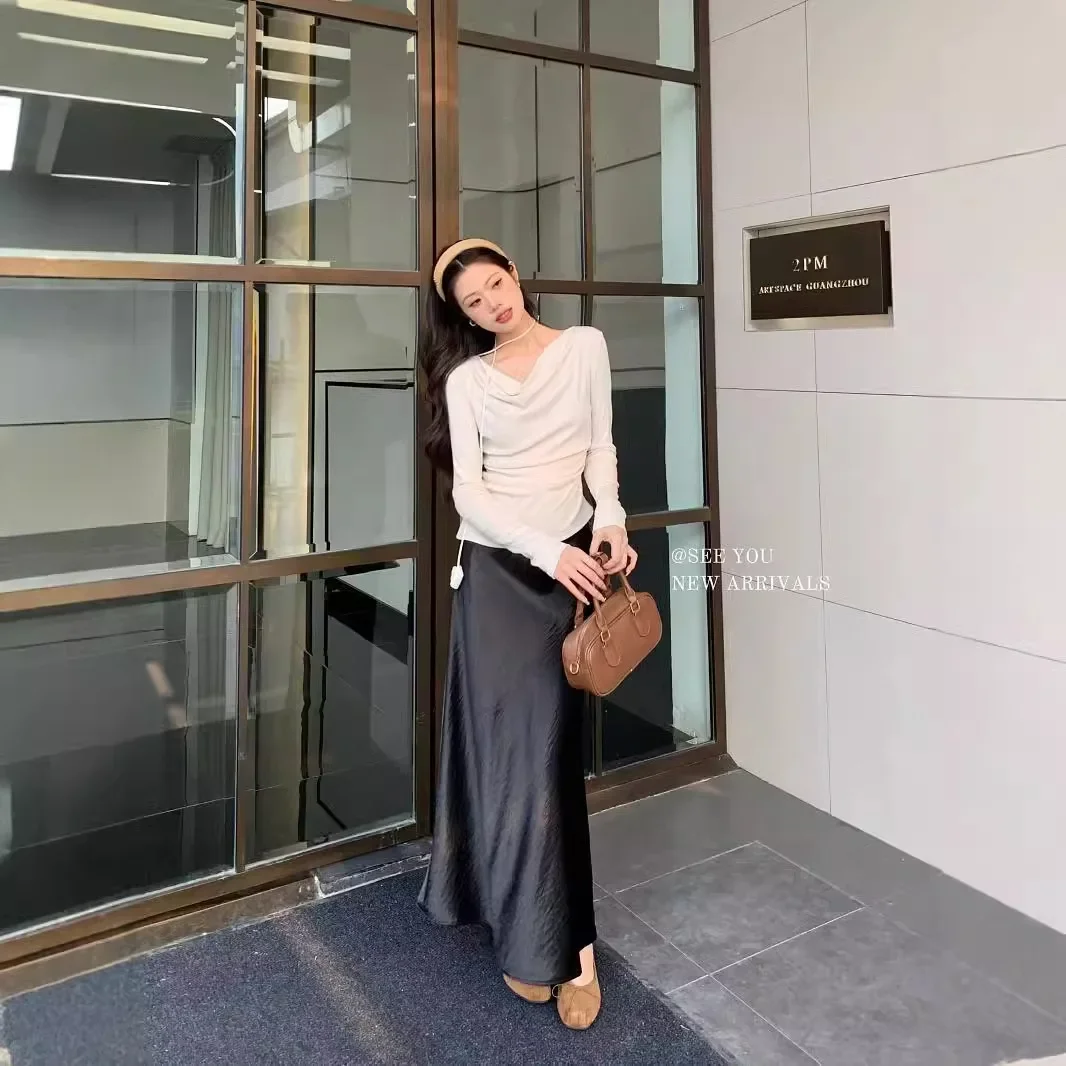 Женская Мягкая футболка с французским тюльпаном и поясом