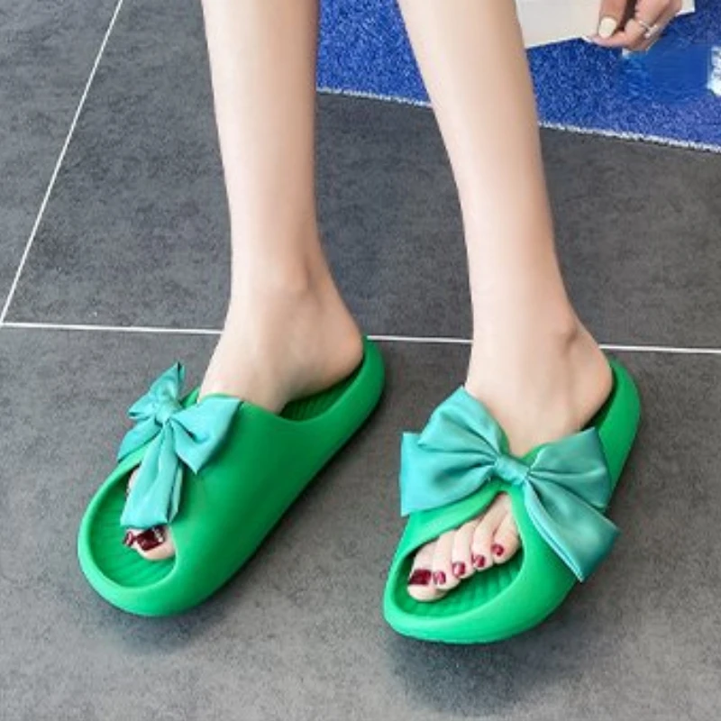 

Summer Women's Slippers Fashion Bow Non-slip Soft EVA Sole Casual Fashion Sandals Beach Home Plus Size Slippers 36-41