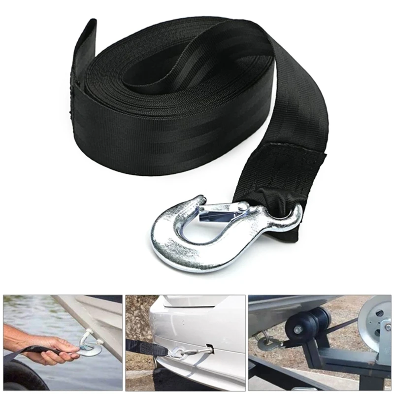 

Tow Strap Heavy Duty with Hooks, 13Ft/20Ft Long ,6613LB Recovery Strap 3 Tons Towing Strap with Safety Hooks