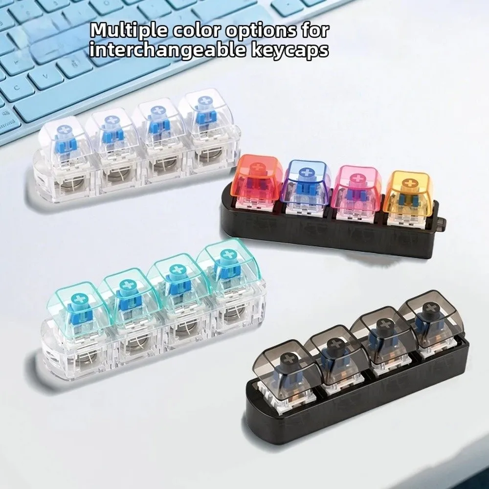 Фото Брелок-клавиатура с 4 LED-клавишами: четкий щелч, приятное тактильное ощущение, светящиеся колпачки клавиш, прозрачный, износостойкий, с LED-подсветкой №5