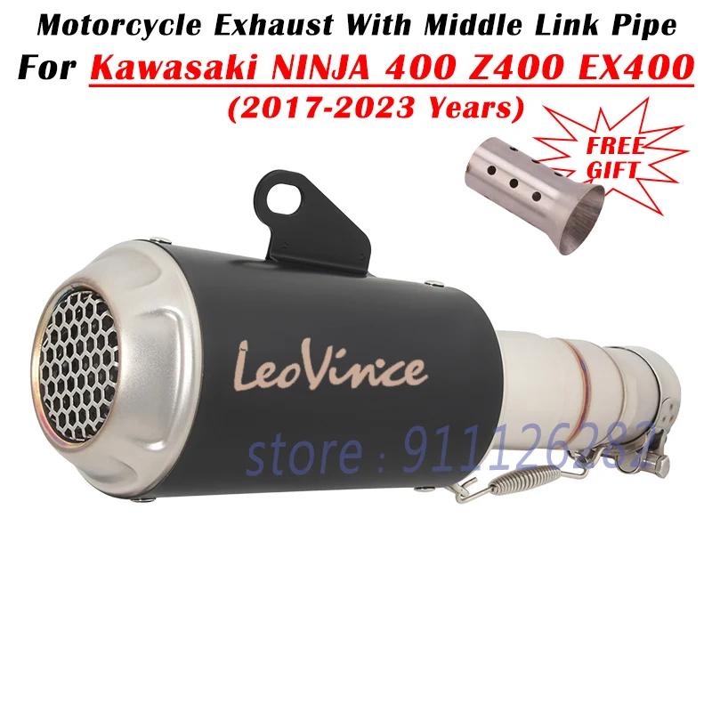 

Модифицированный глушитель выхлопной трубы для KAWASAKI NINJA 400 Z400 EX400 2017 - 2021 2022 2023