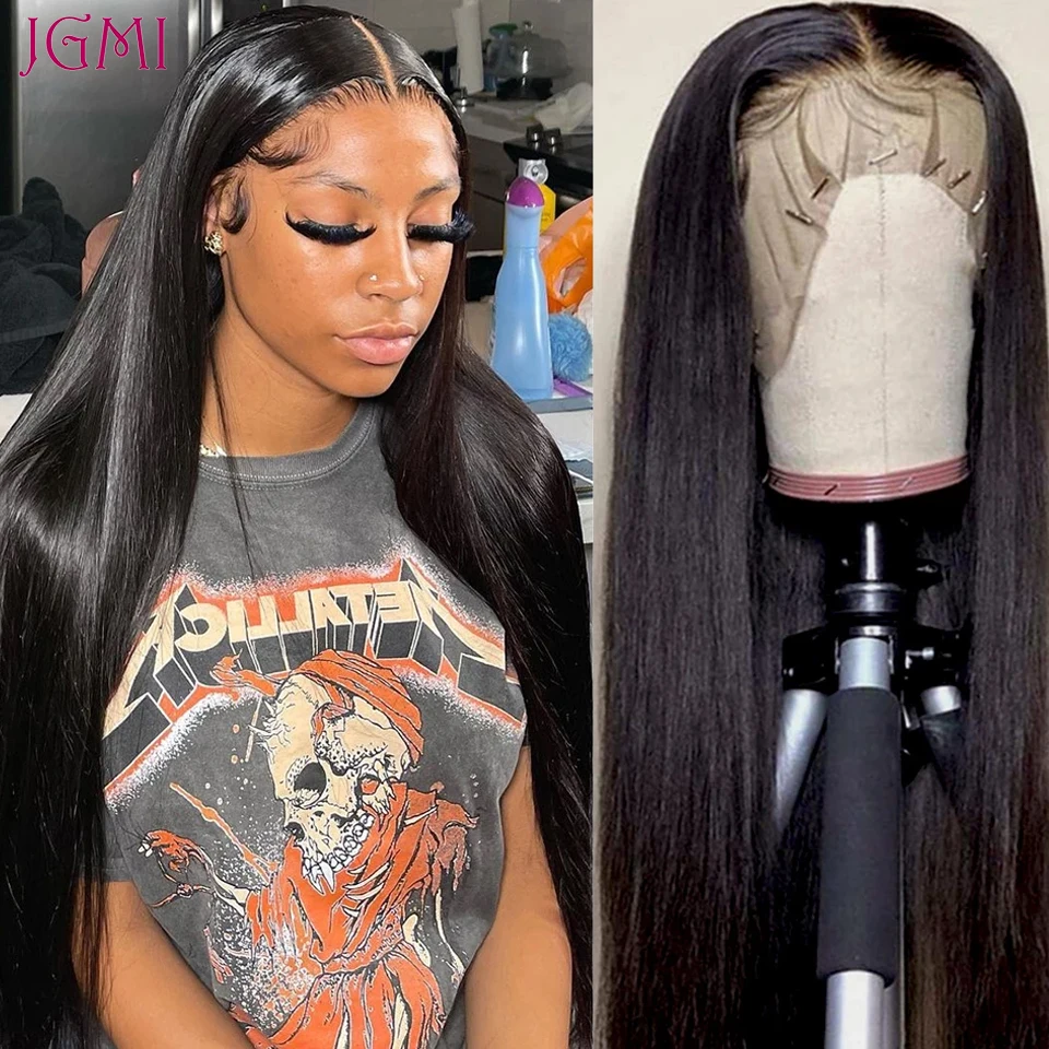 Straight Lace Front Human Hair Wigs For Women Pre Plucked Brazilian 13x4 HD Transparent Lace Frontal Wig Straight Lace Front Wig
