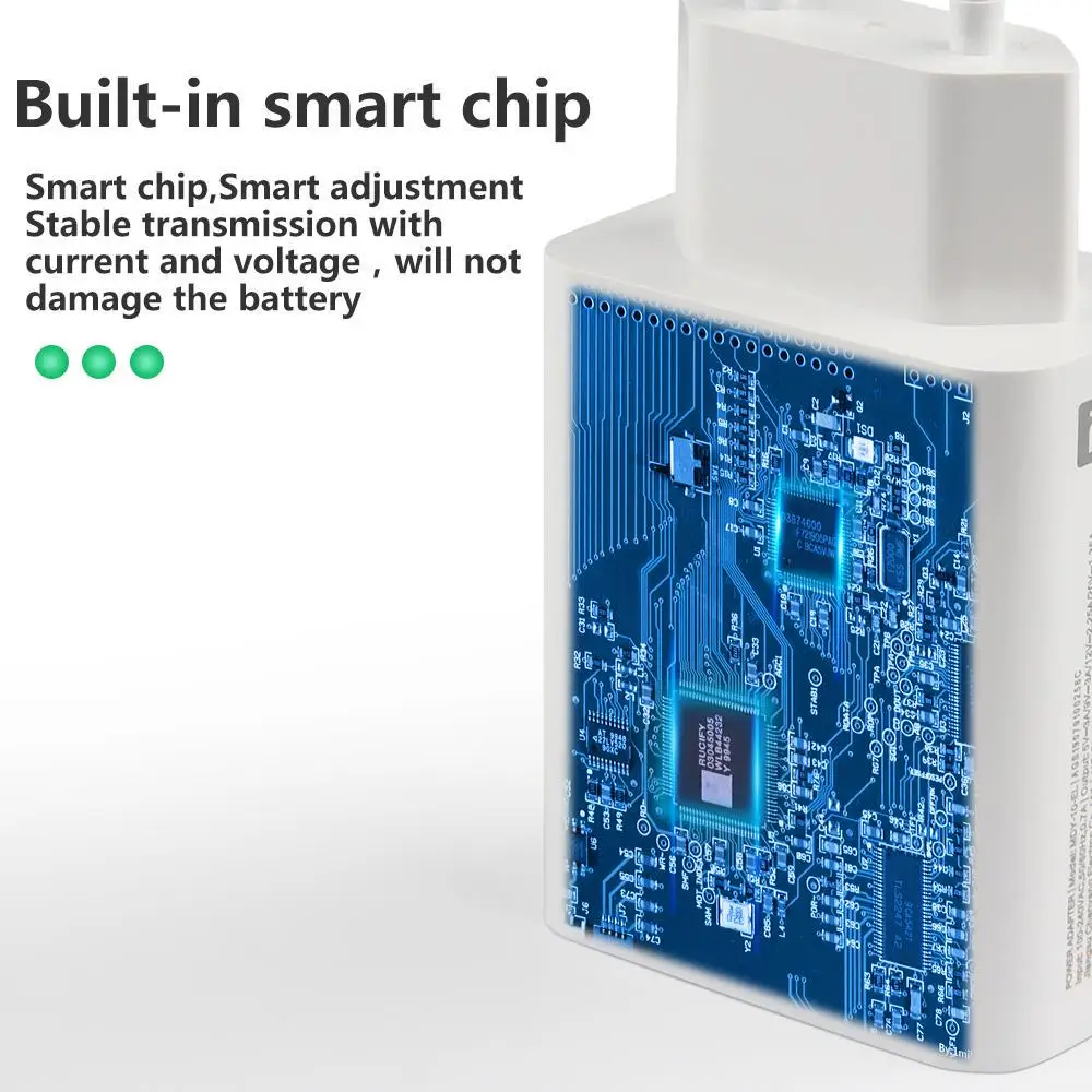 Быстрое зарядное устройство 33 Вт QC4.0 Адаптер быстрой зарядки 6A Кабель Type-C для Xiaomi