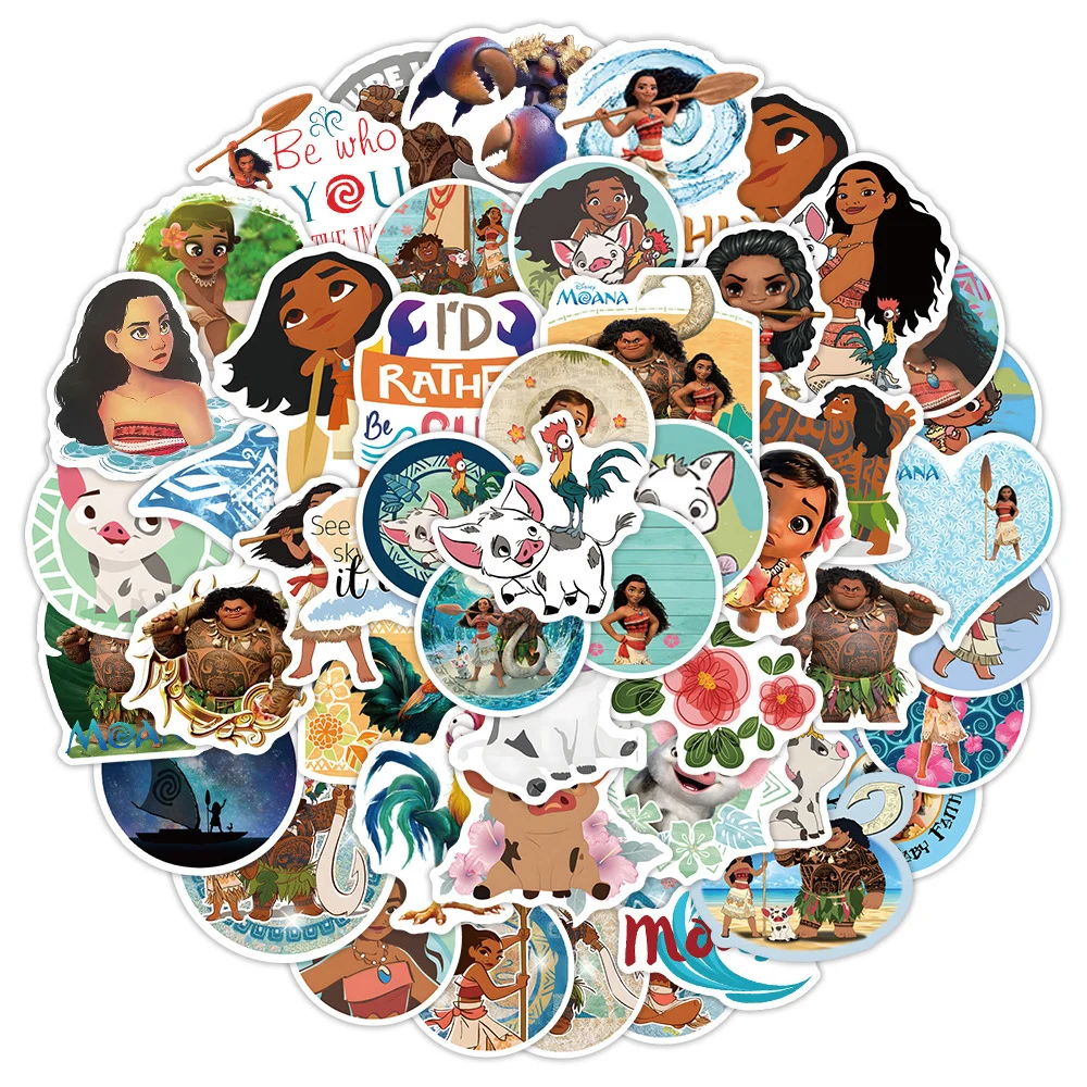 10/30/50/100PCS Cartoon Disney Movie Moana Graffiti Stickers DIY Laptop Luggage Scrapbook Bike Phone Waterproof Sticker Decal - купить по