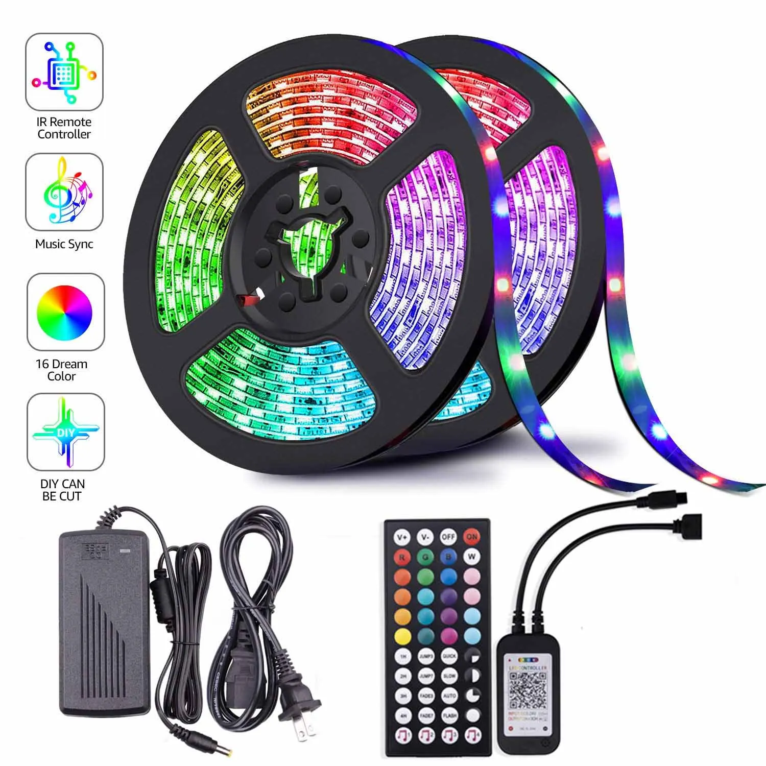 

Водонепроницаемая светодиодная лента RGB с Bluetooth, 5 м, 10 м