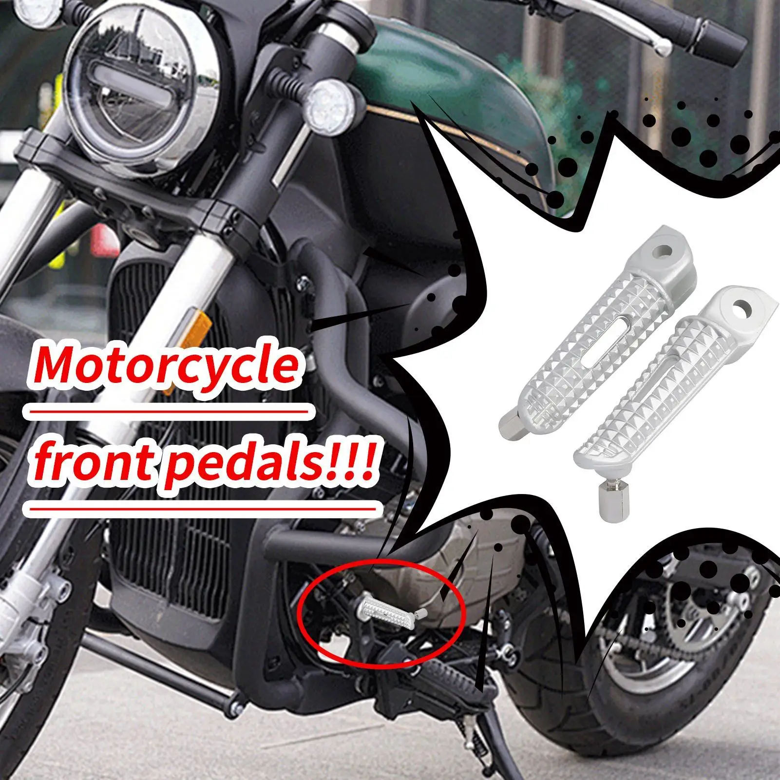 Фото Реплика гоночного автомобиля Triumph Daytona 675, 2006-2016, подставка для ног мотоцикла, передние педали электромобиля, противоскользящие мотоциклетные №1