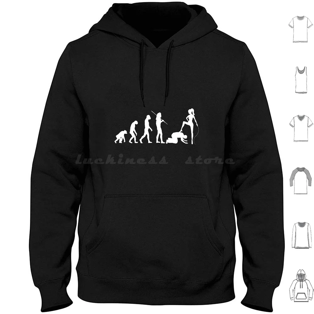 Evolution-Domina And Male Slave Hoodie Cotton Long Sleeve D0100837a Evolution Natural Selection Evolving Darwinist