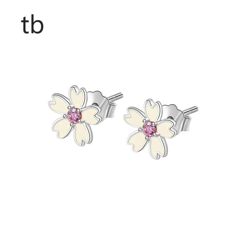 

925 Sterling Silver Personality Simple Versatile Fashion Trend Inlaid Color Stone Various Women's Earrings