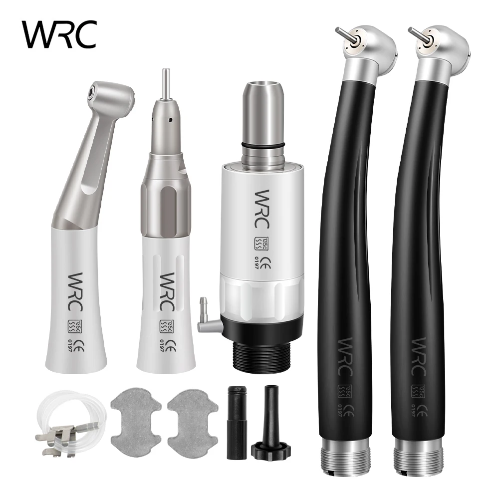 

Dental High & Low Speed Handpiece kit Straight Student Handpiece sets Contra Angle Single Water Spary Air Turbine 2/4 Holes