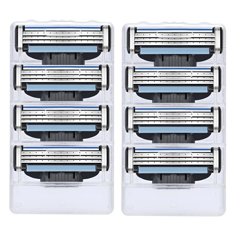 

8 Pcs/ Men Manual Shaver Safety Razor Blade without Hurting the Face Skin Mach 3 Shaving Blades