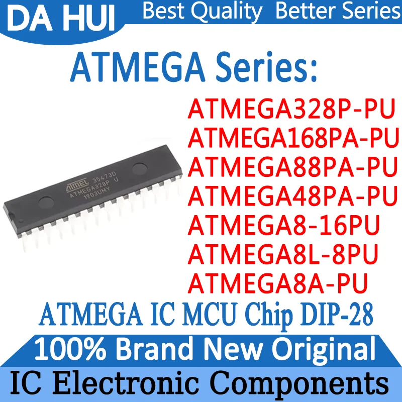 

New ATMEGA328P-PU ATMEGA168PA-PU ATMEGA88PA-PU ATMEGA48PA-PU ATMEGA8-16PU ATMEGA8L-8PU ATMEGA8A-PU ATMEGA IC MCU Chip DIP-28