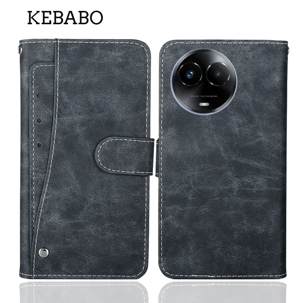 Фото Кожаный кошелек для Realme Q2i Q5 V3 V25 V50 V50s 5G, модный роскошный защитный чехол для телефона, кошелек для карт, стиль книги №1