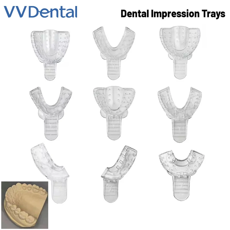 Одноразовые стоматологические оттискные лотки VVDental 9 шт./набор пластиковые