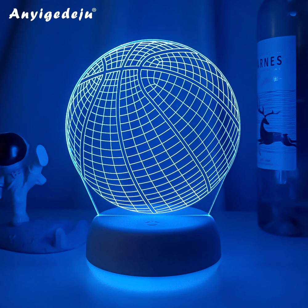 

3d Illusion Night Lamp Basketball Ball Hologram Acrylic Nightlight for Room Decor Unique Gift for Student Bedroom Night Light