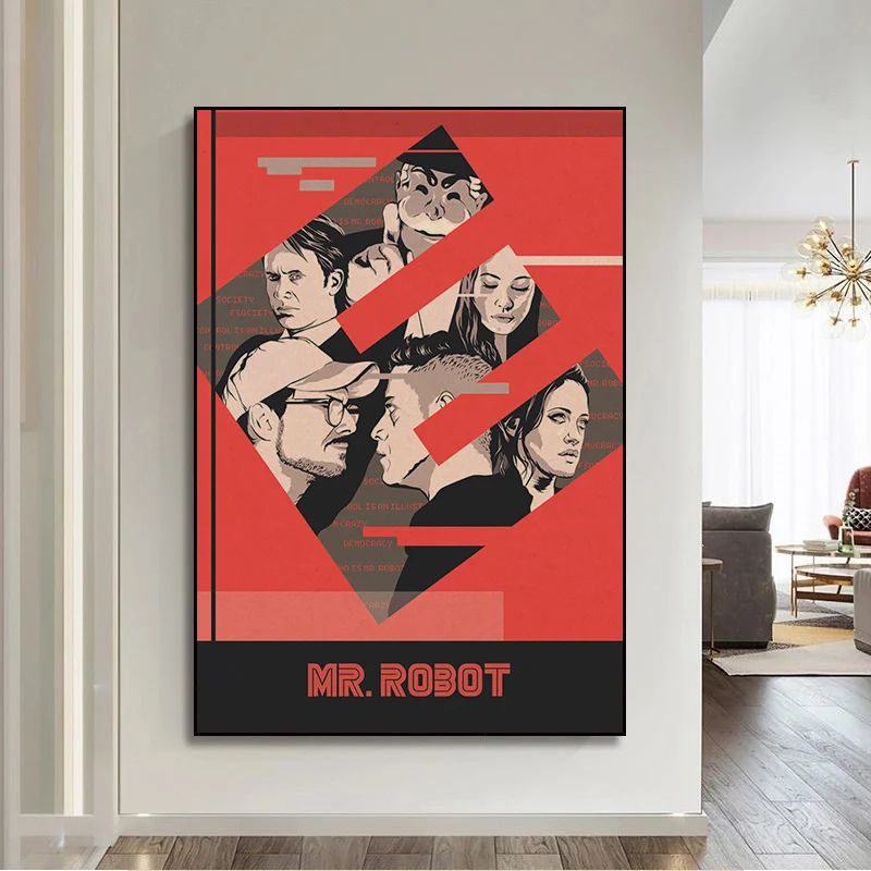 Классический аниме постер Mr Robot для гостиной украшение бара Настенный декор |