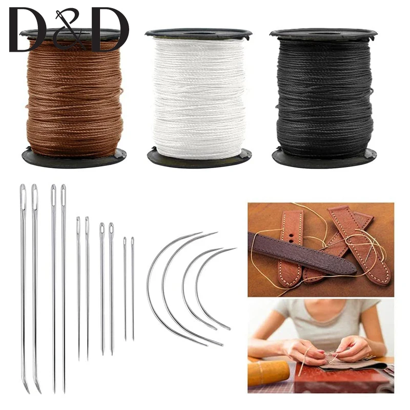 

DIY Leather Repair Kit Heavy Duty Upholstery Thread and Needles Kit 3 Colors Extra Strong Nylon Thread & 2 Set Hand Needles