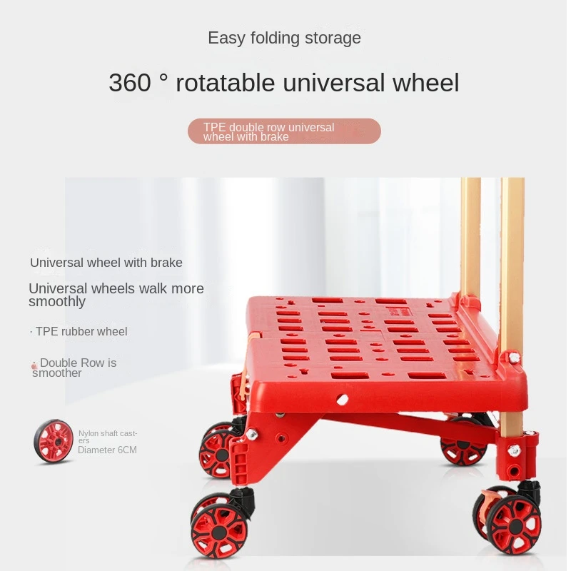 

New Trolley Shopping Cart Luggage Trolley Folding Cart Platform Trolley Trailer