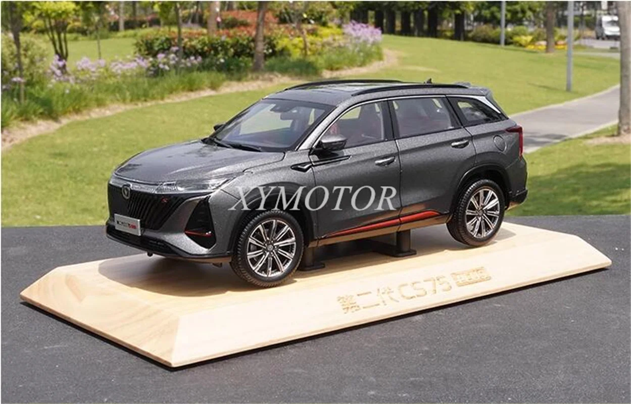 

Модель автомобиля 1/18 для ChangAn ChaNa 2 gen CS75 Plus 2022, серая игрушка, подарки, хобби, демонстрация украшений, коллекция