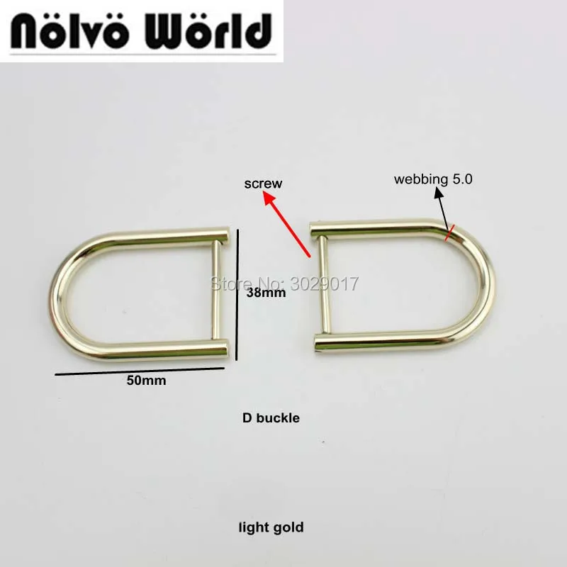 

30pcs 5.0mm 38*50mm bags' polished nickel metal Closed d ring china DIY metal accessory online shop free shipping