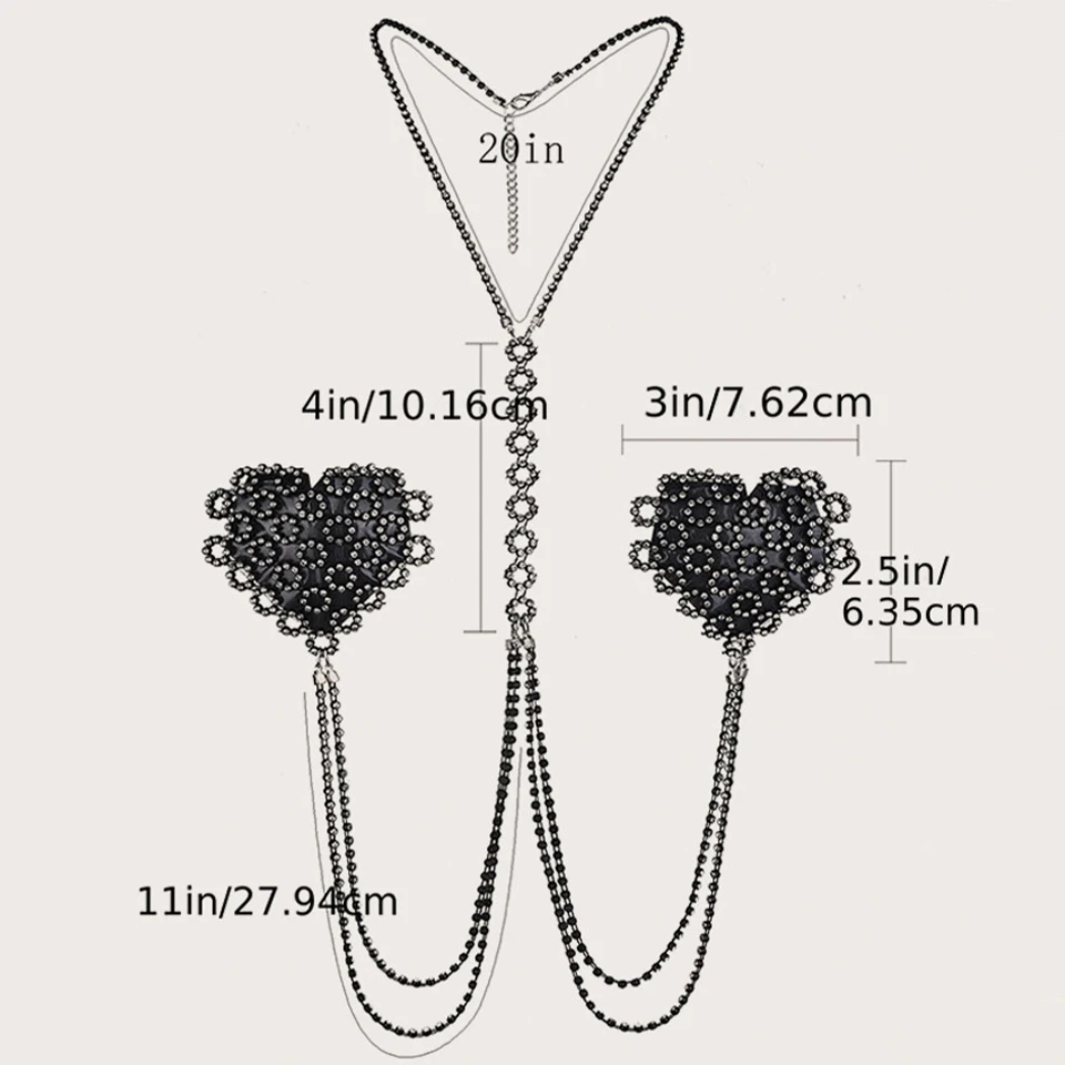 Женщины Металлическая Цепь Тела Сексуальный Сосок Крышка Многоразовые Стразы