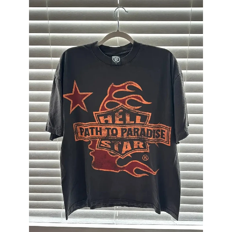 

New Fasion Washed Ash Hellstar Studios T Shirt Men Women 1:1 High Quality Top Tees Oversized Short Sleeve T-shirt Hentai