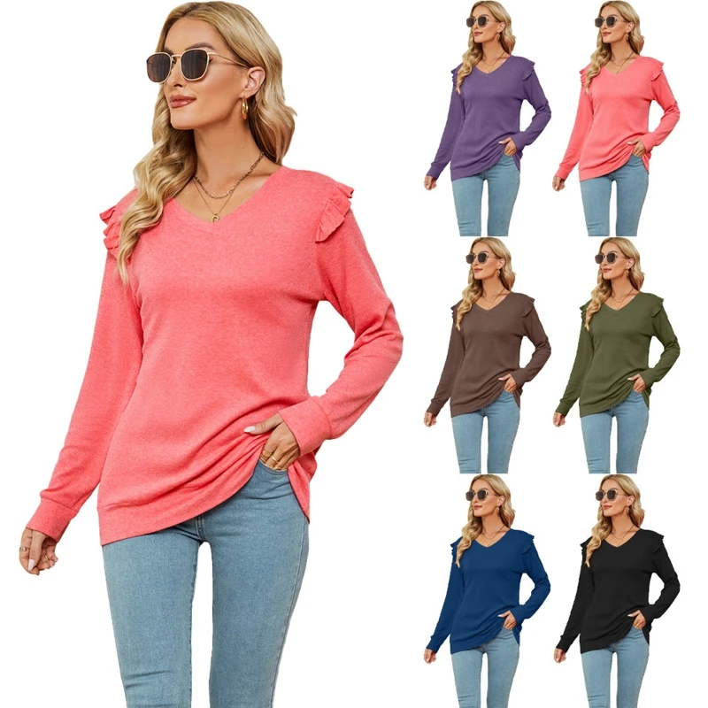 

Женская туника с длинным рукавом и V-образным вырезом