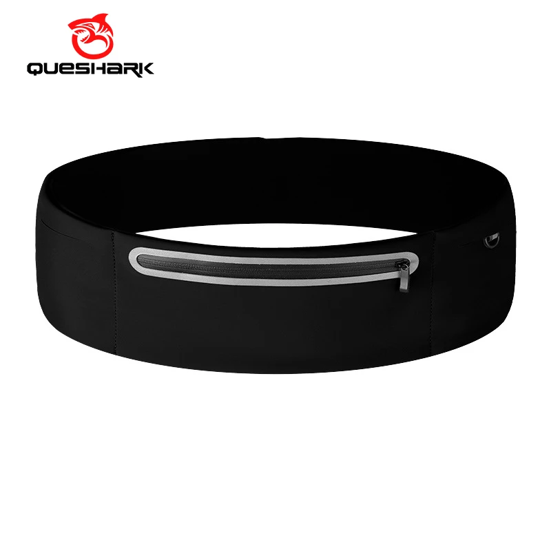 

QUESHARK Pro Reflective Elastic Waistband Sport Bag Zipper Pocket Running Gym Yoga Waist Belt Fanny Pack Phone Wasit Wallet Bag