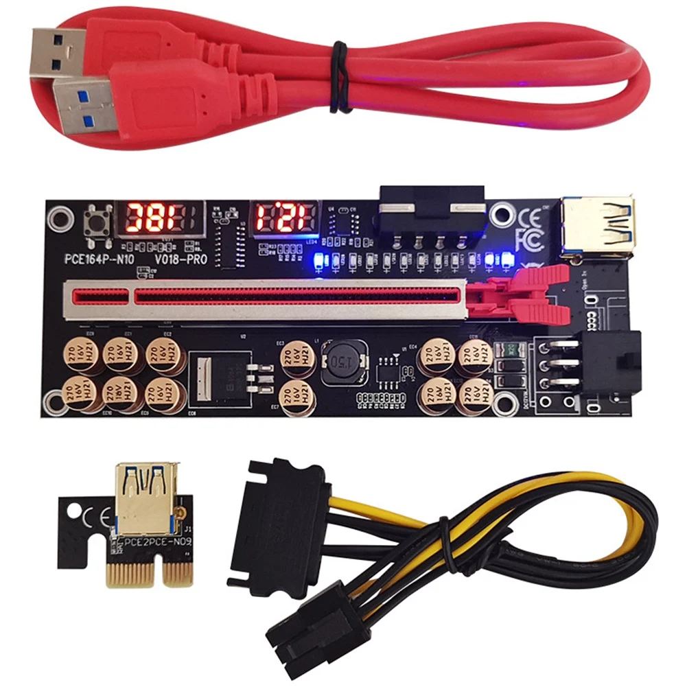 Плата расширения VER018 PRO PCI-E кабель USB 3 0 018 PLUS PCI Express 1X до 16X адаптер PCIe для майнинга