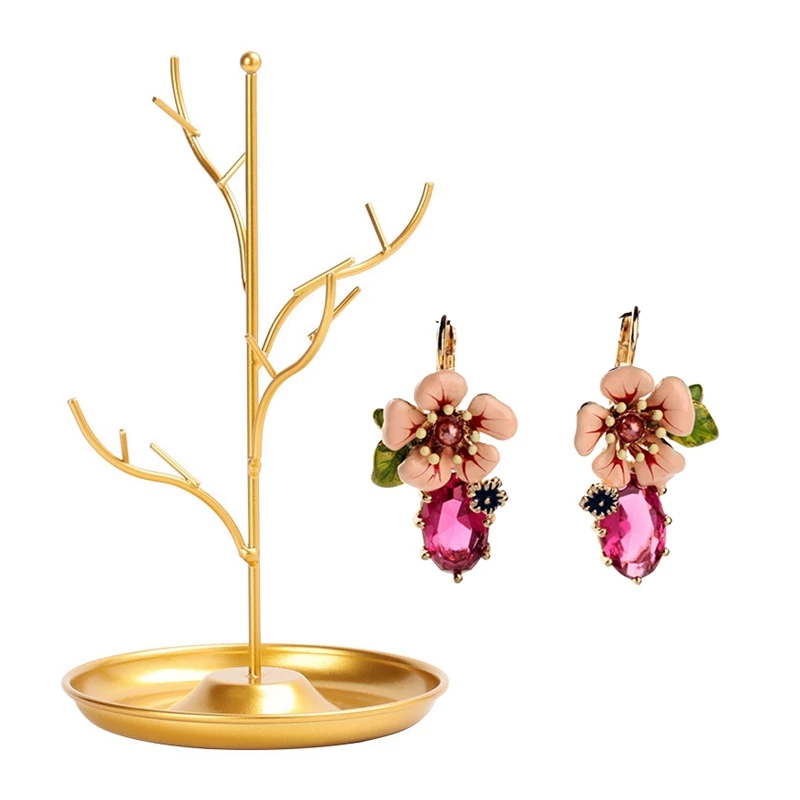 

Витрина для ювелирных изделий, подставка под дерево, подставка под золото и высокое чувство нишевые серьги, темпераментные дикие Эмалевые С...