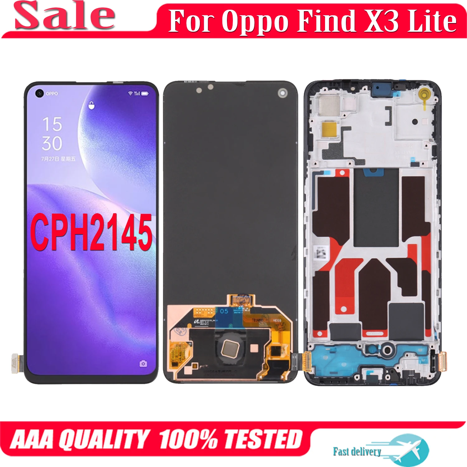 

6,43 ''оригинальный AMOLED для OPPO Find X3 Lite CPH2145 ЖК-дисплей сенсорный экран замена дигитайзер в сборе