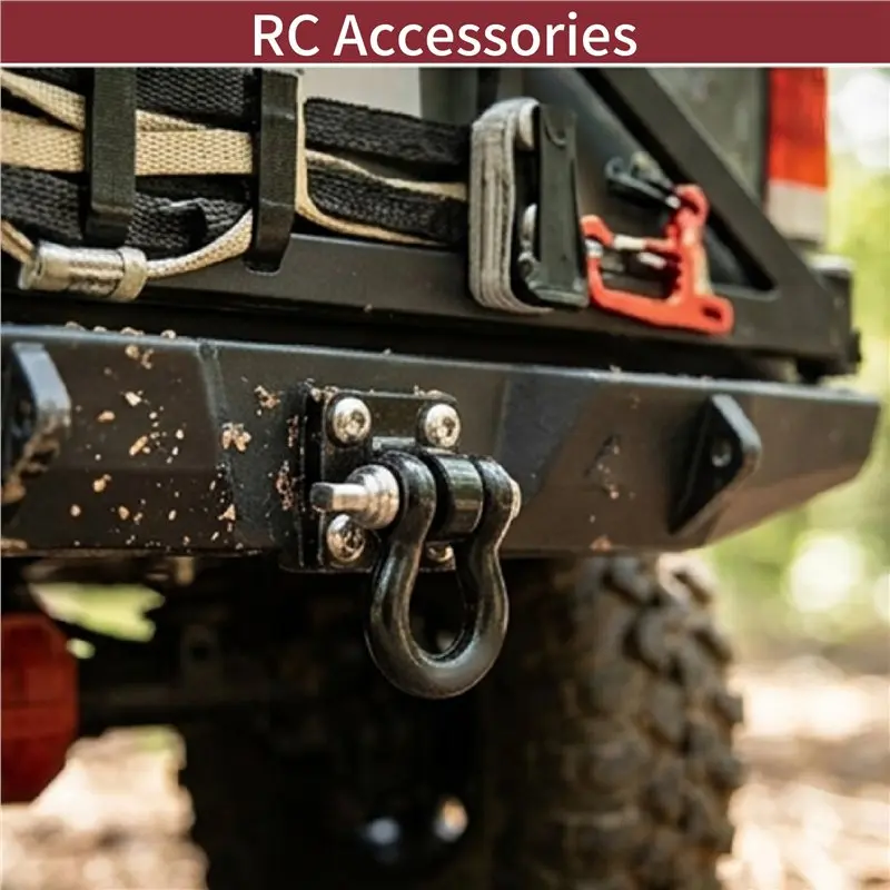 Фото ABXE-4Pcs Металлические буксировочные крюки и скобы для прицепа, комплект аксессуаров для 1/10 RC краулера Traxxas TRX4 Axial SCX10 RC4WD D9 №5
