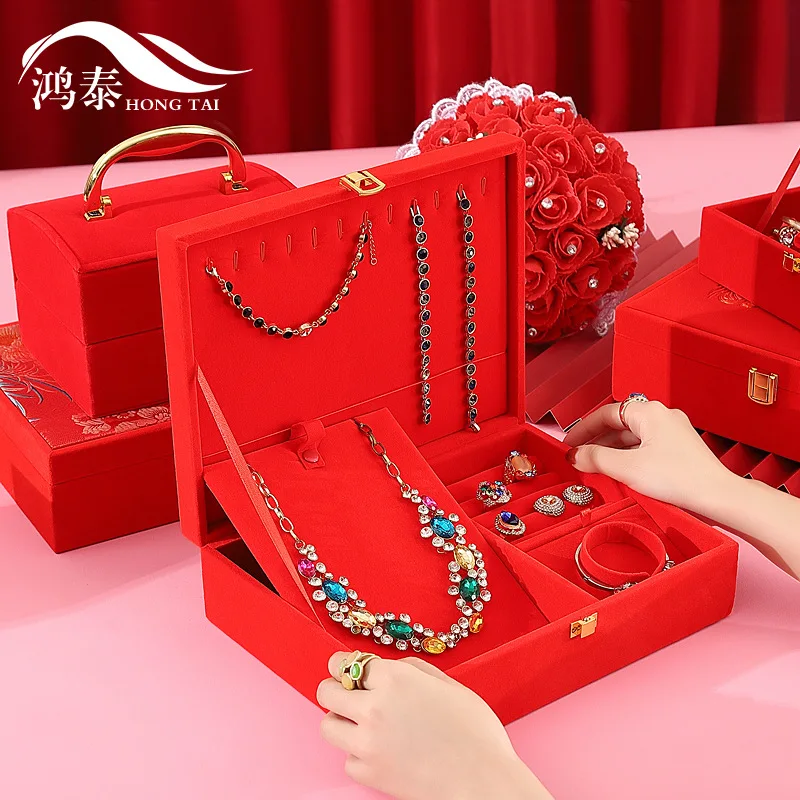 

Фурнитура, шкатулка для ювелирных изделий, Свадебная шкатулка для колец, ожерелий, браслетов, коробка для ювелирных изделий, упаковка для юв...