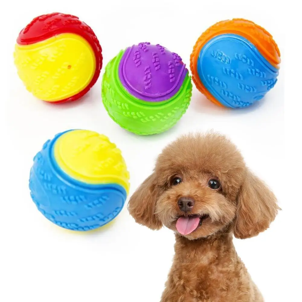 

Dog Squeaky Toys Balls Strong Rubber Durable Bouncy Chew Ball Bite Resistant Puppy Training Sound Toy Teeth Clean Pet Supplies