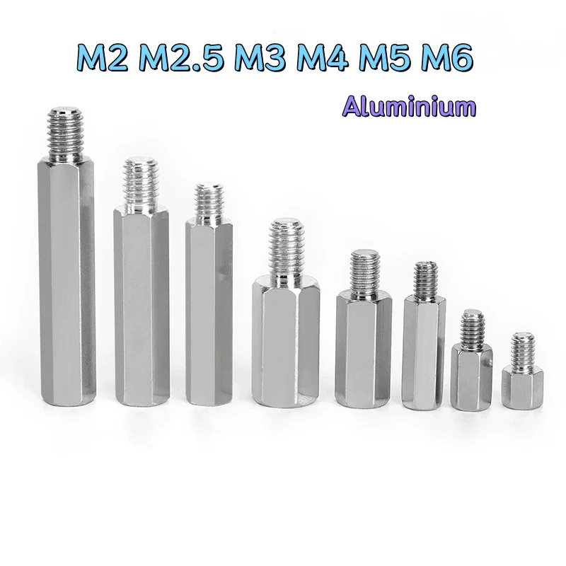 

M2 M2.5 M3 M4 M5 M6 Алюминиевые шестигранные стойки Опорный болт стойки с одной головкой Шестиугольная железная колонна Изолирующий кронштейн Шпилька