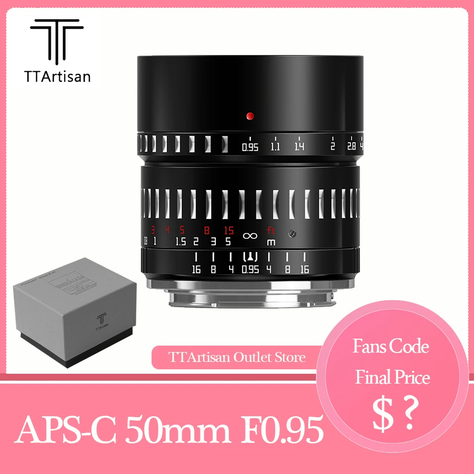 

TTArtisan APS-C 50mm F0.95 Large Aperture Portrait Prime Lens for Canon R5 Nikon Z5 Sigma FP Olympus EPL2 Panasonic G1