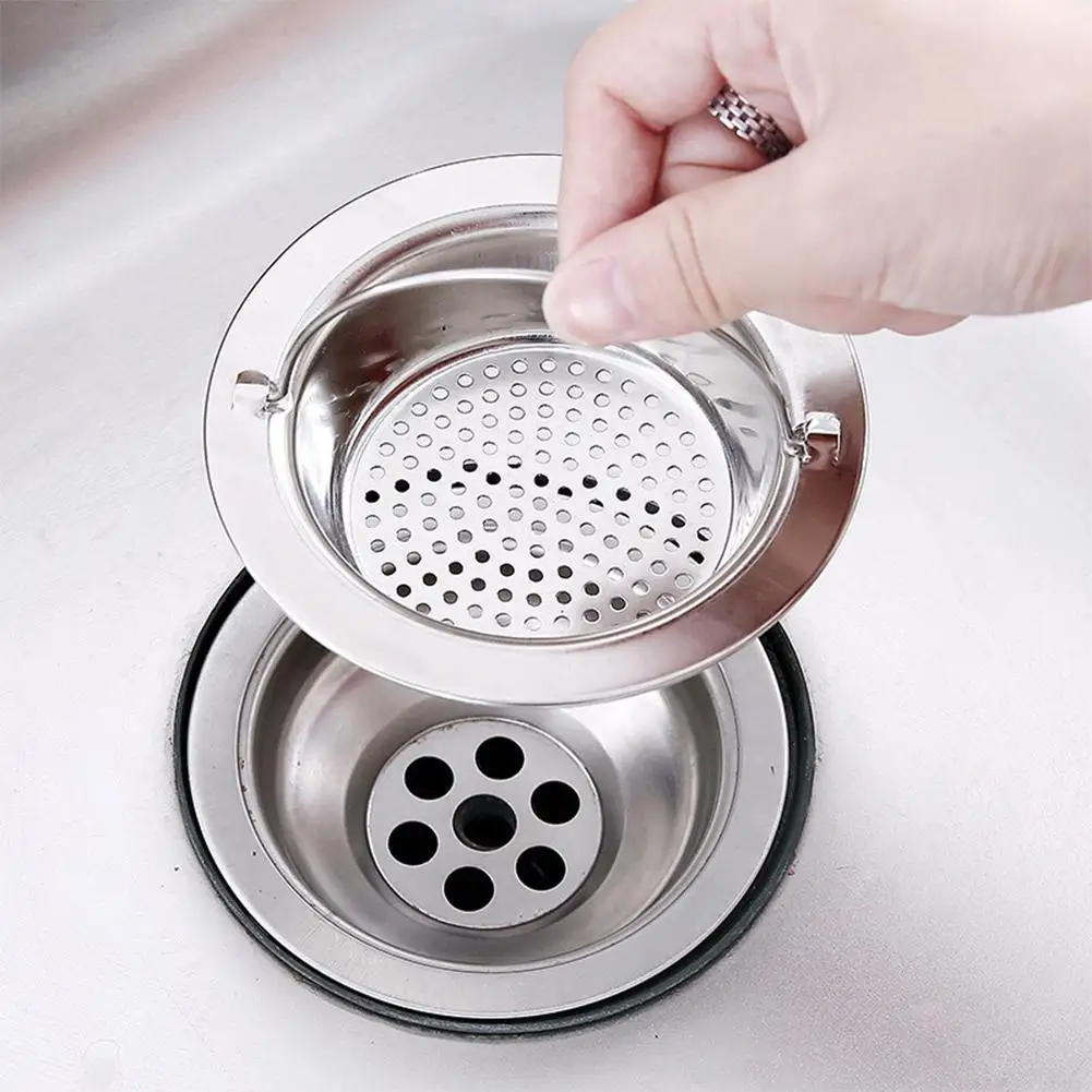 

Kitchen Sink Strainer With Handle Design Stainless Steel Rust Free Anti-clogging Drain Strainer