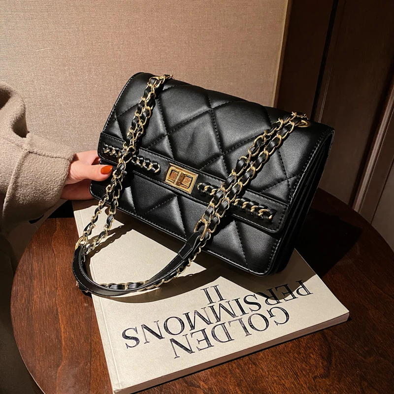 

Ladies Fashion Chain Bag Car Stitching Shoulder Bag Leisure Small Square Bag Ladies Messenger Bag Shoulder Bag Mobile Phone Bag