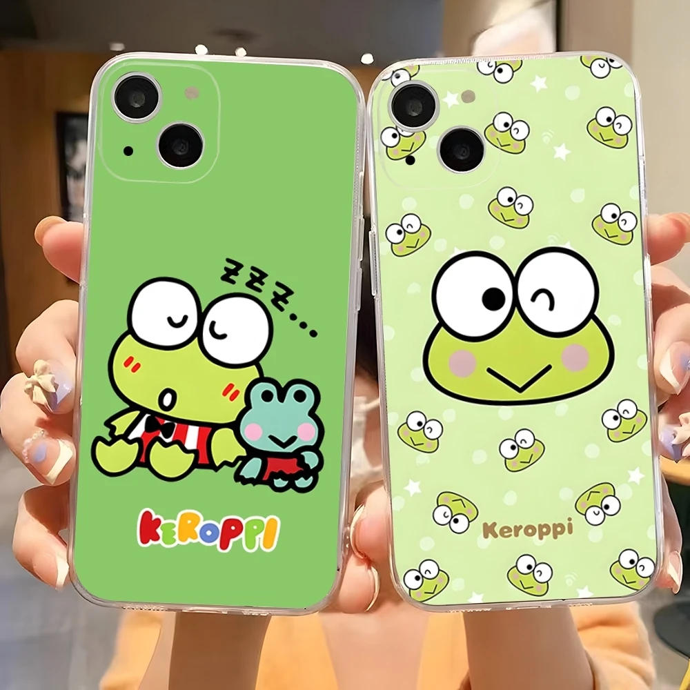 Милый чехол для телефона K-Kero Keroppi Iphone 15 Pro Max 14 16 Plus 11 12 Mini 13 7 8 X XR XS SE прозрачная