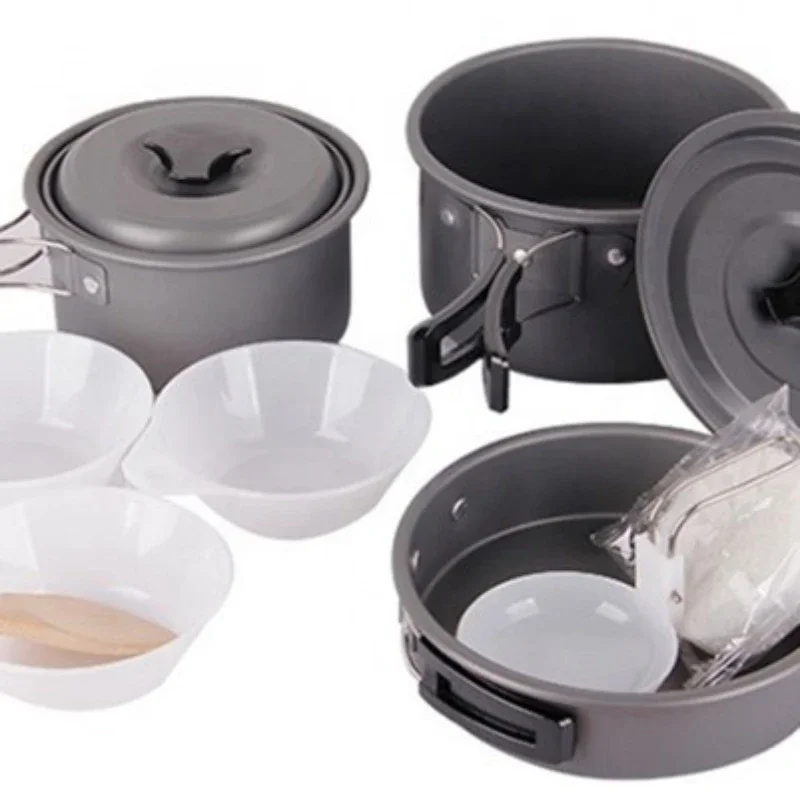

Tableware for Camping Cooking Set Camp Supplies Wild and Camping Trips Kitchen Cookware Set Cooking Pots Sets Picnic Pan Kit