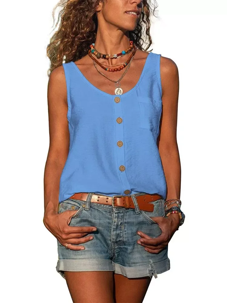 

New in 2022 Women's Blouse Tops Summer Sleeveless Chiffon Shirt Solid V-neck Casual blouse Plus Size 5XL Loose Female Tops