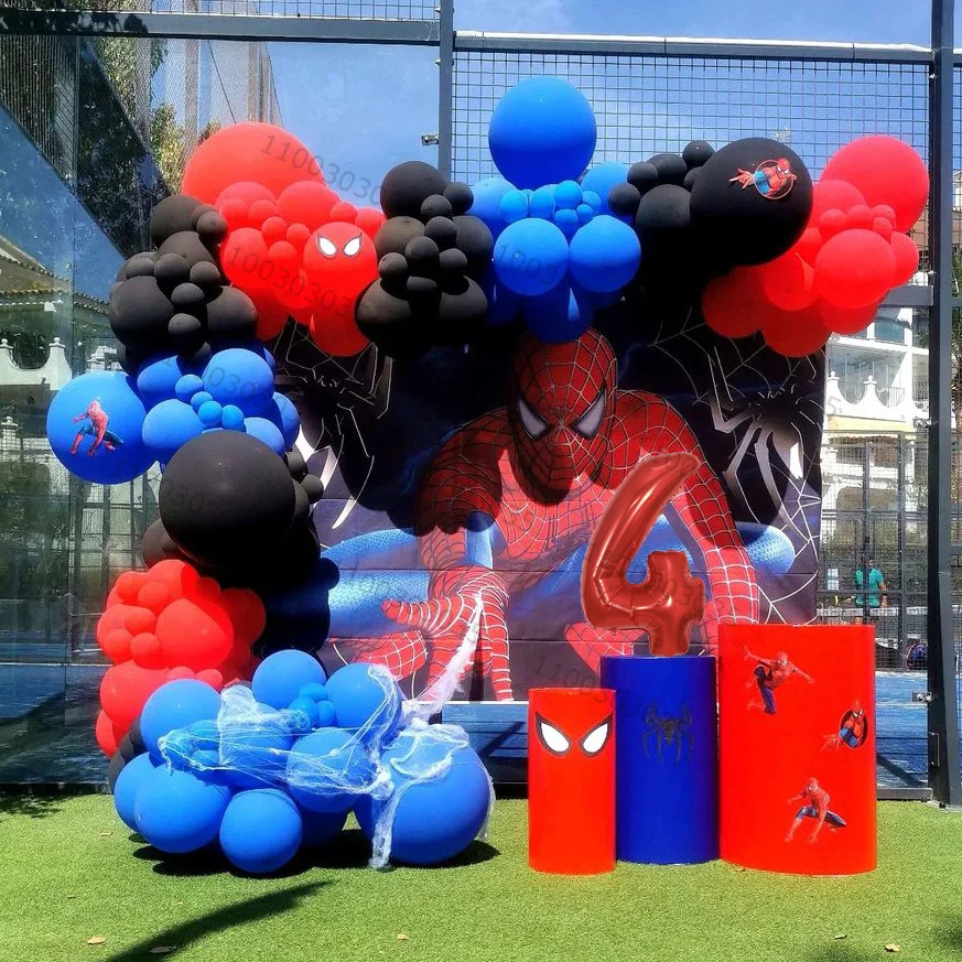 

98pcs Red Blue Black Latex Balloons Garland Kit 32inch Red Number Foil Balloon Big Spiderman Birthday Baby Shower Party Decors