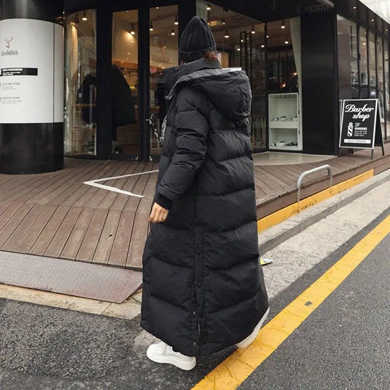 Winter Long Hooded Parka Coat Fashion Casual Thick Cotton Padded Coat -30 Degrees Loose Warm Cotton Coat Large Padded Snow Coat