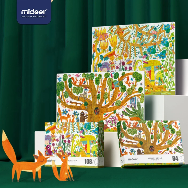 Mideer Детский пазл-игрушка бумажная коробка для пазлов 3 года + картонная