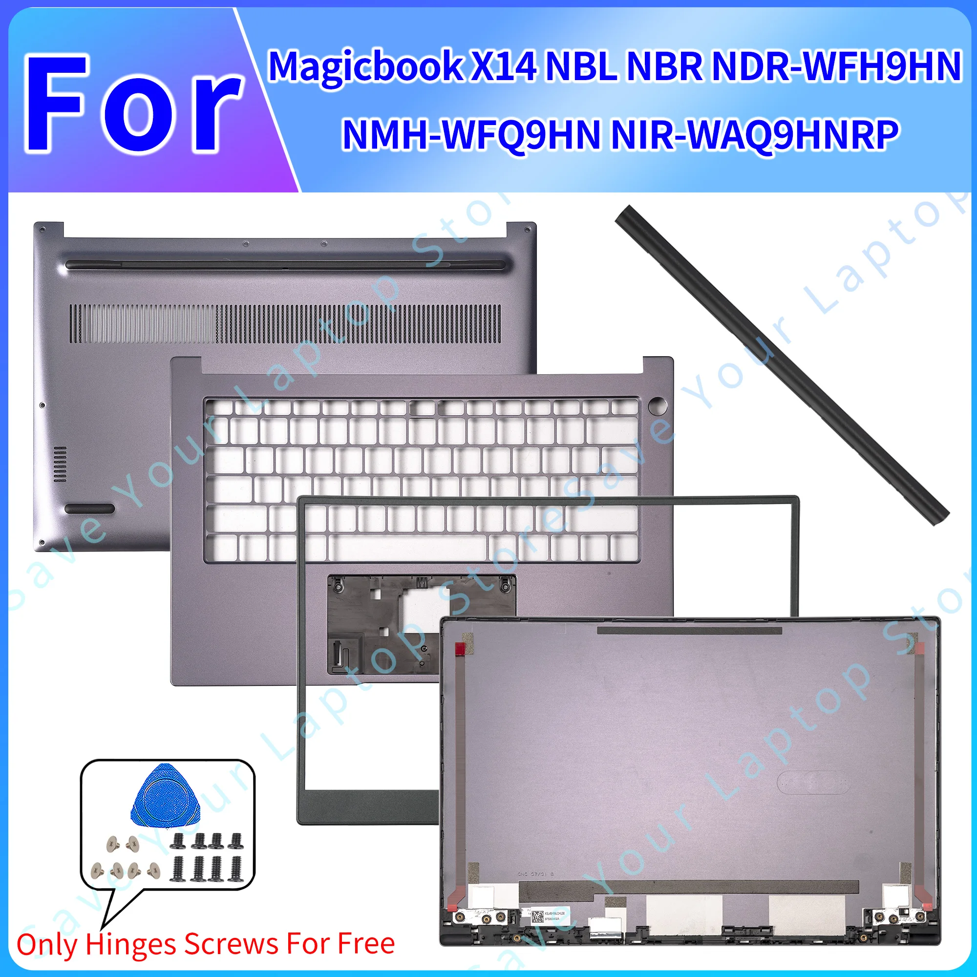 Новые детали для Honor Magicbook X14 NBR-WAI9 NBR NHM NBL серая задняя крышка ЖК-дисплея/передняя