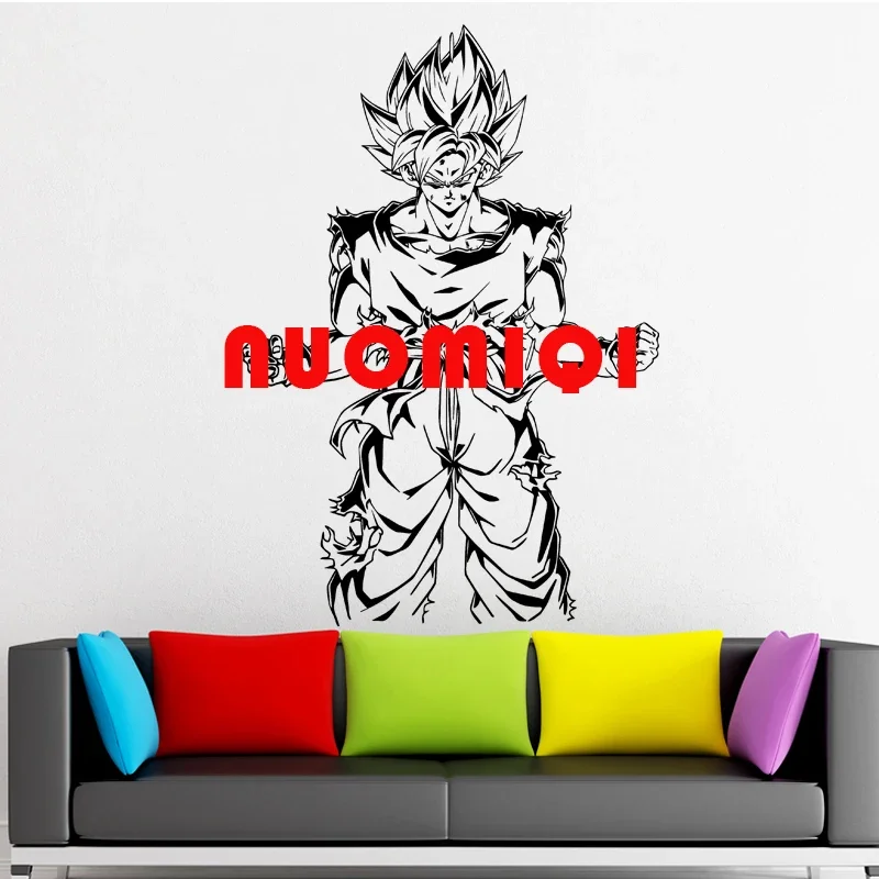 Наклейка на стену Dragon Ball Goku Saiyan Vegeta Beerus Broly декоративная Водонепроницаемая