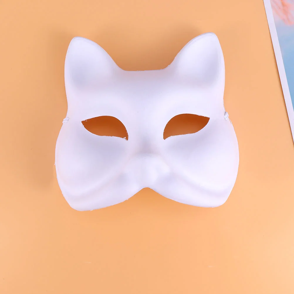 

10 Pcs Hand Painted Pulp Masks Cosplay Halloween Eye Blank Decorate Mardi Gras Women Paper Child Japanese Fox