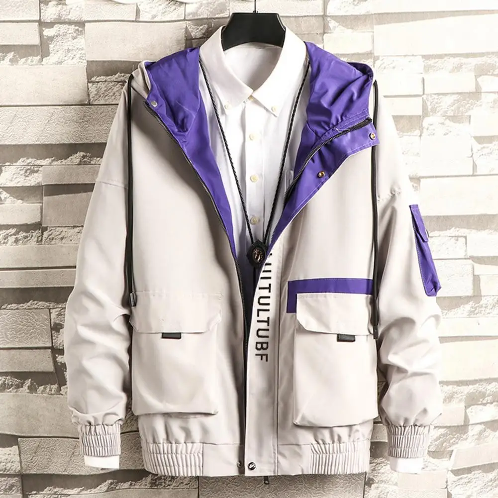 Мужская куртка популярная спортивная контрастных цветов с алфавитом для школы |