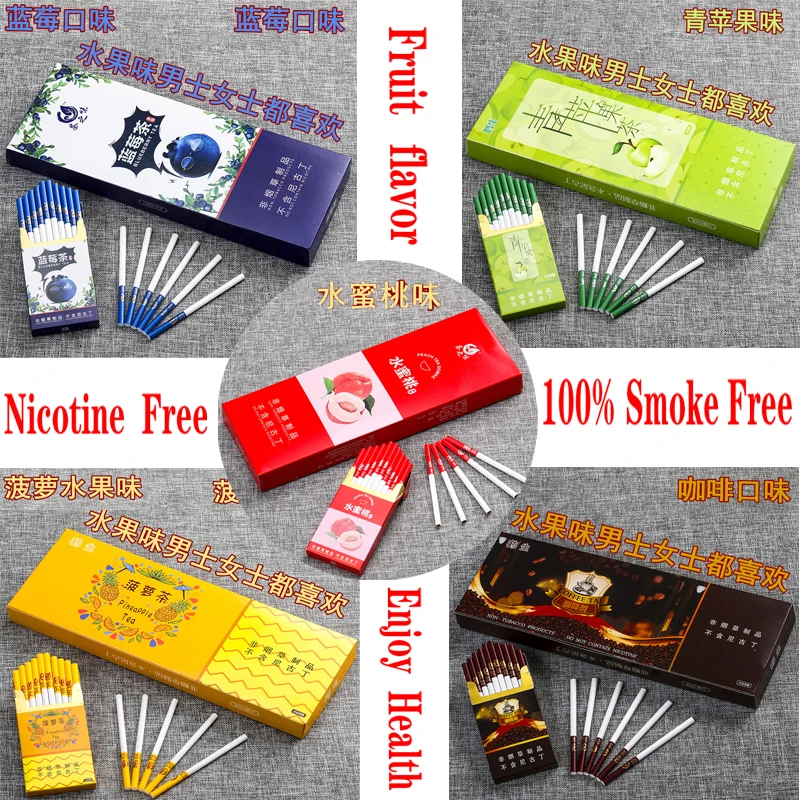 

Hot Selling Tea Smoke Fruit Mixed Flavor Men and Women Health Cigarettes Do Not Contain Nicotine No Tobacco