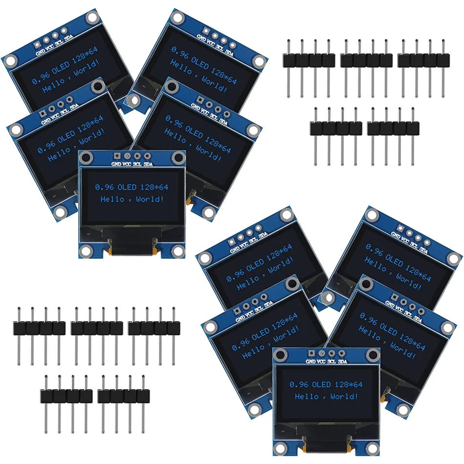 

10pcs 0.96" OLED SPI/IIC I2C white/blue/yellow blue 0.96 inch OLED module 128X64 OLED LCD LED Display Module For ARDUINO