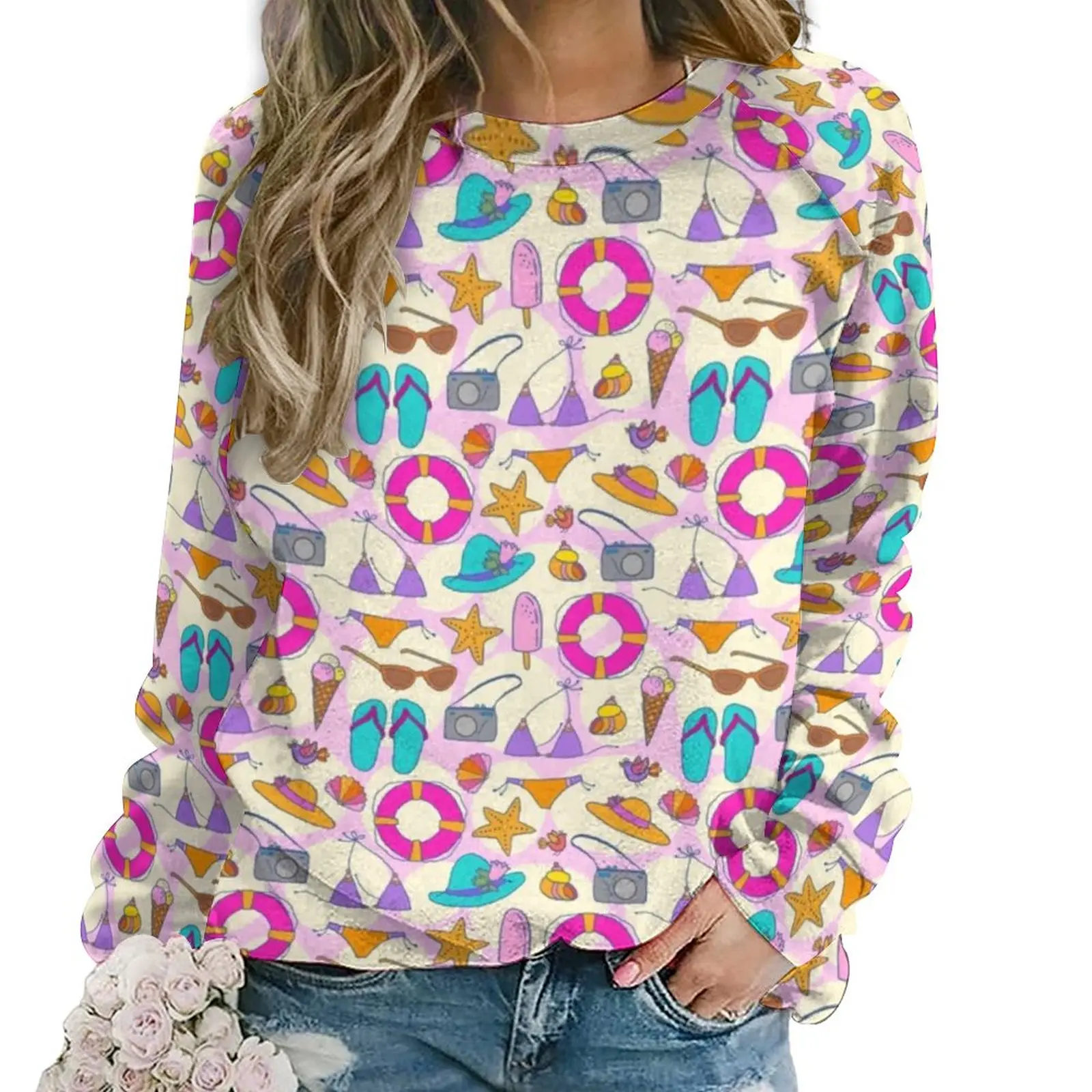 

Vacation Always Casual Hoodies Cartoon Holiday Elegant Graphic Hoodie Long Sleeve Streetwear Oversize Sweatshirts Birthday Gift